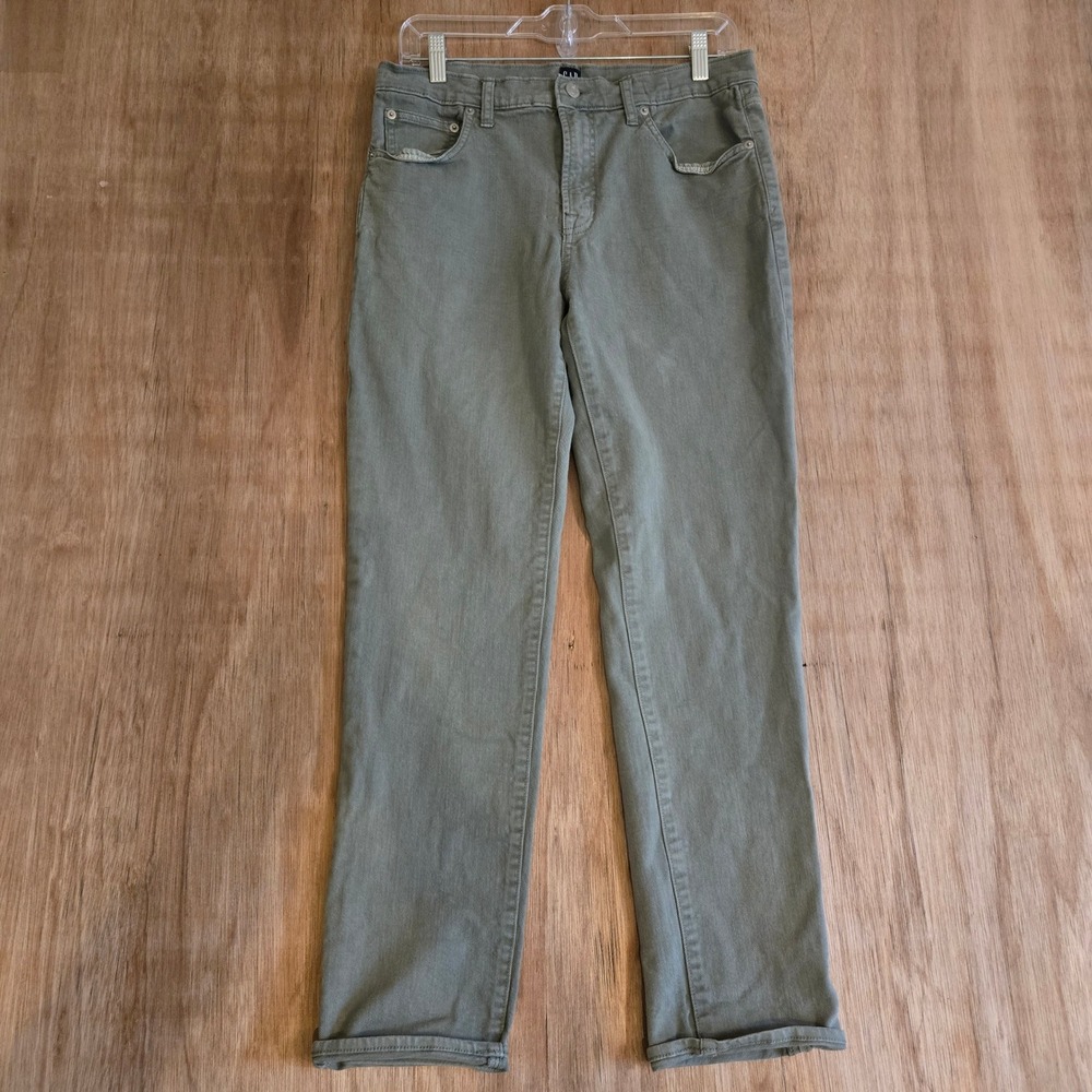 GAP Denim Womens 28 Best Girlfriend Jeans Sage Green Tapered Mid Rise Pants